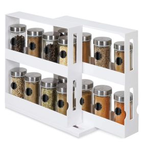 Swivel Cabinet Organizer Revolving Kitchen Rack Spice Organizer for Cabinet Condiment Holder Shelf