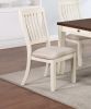 Classic Dining Room Furniture 7pc Dining Set Dining Table w Drawers 6x Side Chairs White Rubberwood Walnut Acacia Veneer Slats Back Chair