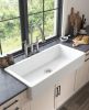 White Farmhouse Sink Deep Apron Sink Undermount Farmhouse Kitchen Sink Single Farm Sink