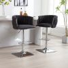 COOLMORE Vintage Bar Stools with Back and Footrest Counter Height Dining Chairs 2PC/SET