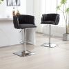 COOLMORE Vintage Bar Stools with Back and Footrest Counter Height Dining Chairs 2PC/SET