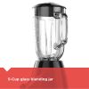 BLACK+DECKER Countertop Blender with 5-Cup Glass Jar Black BL2010BG