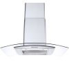 30" Wall Mount Range Hood 450CFM Tempered Glass Vented 3-Speed Fan w/LEDs