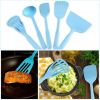 Cooking Utensil Set of 5 Non Stick & Heat Resistant Nylon Multipurpose Includes Slotted Turner Fish Spatulas Serving Spoon Spatulas and Musher