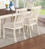 Classic Dining Room Furniture 7pc Dining Set Dining Table w Drawers 6x Side Chairs White Rubberwood Walnut Acacia Veneer Slats Back Chair