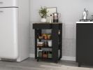 Prospect 5-Shelf 1-Drawer Kitchen Cart Black Wengue and Light Oak