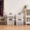 45qt Plastic Storage Container Bin with Secure Lid and Latching Buckles Clear