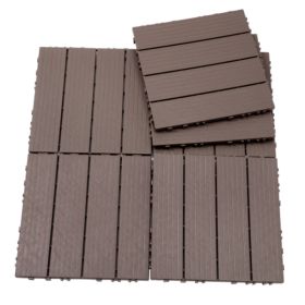 Plastic Interlocking Deck Tiles (Option: Light Coffee-Plastic)