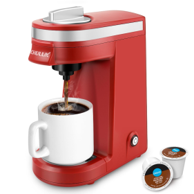 Single Serve Coffee Maker For K Capsule And Ground Coffee (Color: Red)