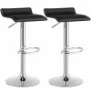 Set of 2 Modern Design Adjustable PU Leather Backless Bar Stools