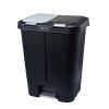 Dual Plastic Trash and Recycle Bin with Slow Close Lid, Black, 11 gal