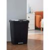 Dual Plastic Trash and Recycle Bin with Slow Close Lid, Black, 11 gal