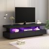 Modern LED TV Stand for 70 inch TV with Shelves and Storage Drawers Modern, Entertainment Center, White Tabletop High Glossy TV Stand for living Room