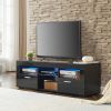 modern TV Stand with LED Lights, high glossy front TV Cabinet, can be assembled in Lounge Room, Living Room or Bedroom