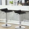 Set of 2 Modern Design Adjustable PU Leather Backless Bar Stools