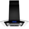 36 inch Stainless Steel Island Mount Range Hood 900CFM Tempered Glass w/LED Lights