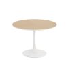 42"Modern Round Dining Table with Printed OAK Color Grain Table Top; Metal Base Dining Table;  End Table Leisure Coffee Table