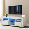 modern TV Stand with LED Lights, high glossy front TV Cabinet, can be assembled in Lounge Room, Living Room or Bedroom